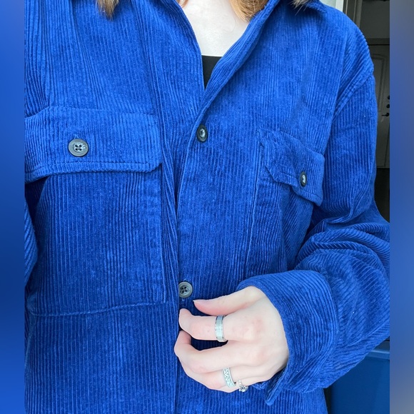 Men’s GAP cobalt blue corduroy jacket / shacket / overshirt / boyfriend-shirt. - Picture 8 of 8